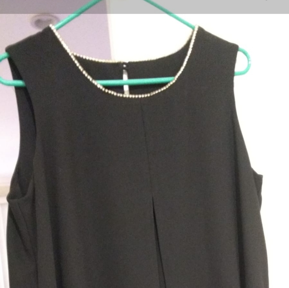 maternity dress, L, rhinestones around the neckline,black